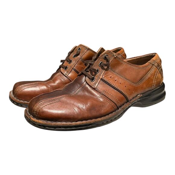 Clark’s Touareg Men\'s 10 M Brown Leather Bicycle Toe Oxford Casual Shoes 70852
